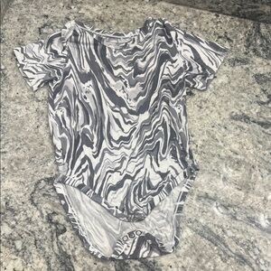 Little Sleepies Gray Marble Pattern Kids One Piece Sz 18-24 months